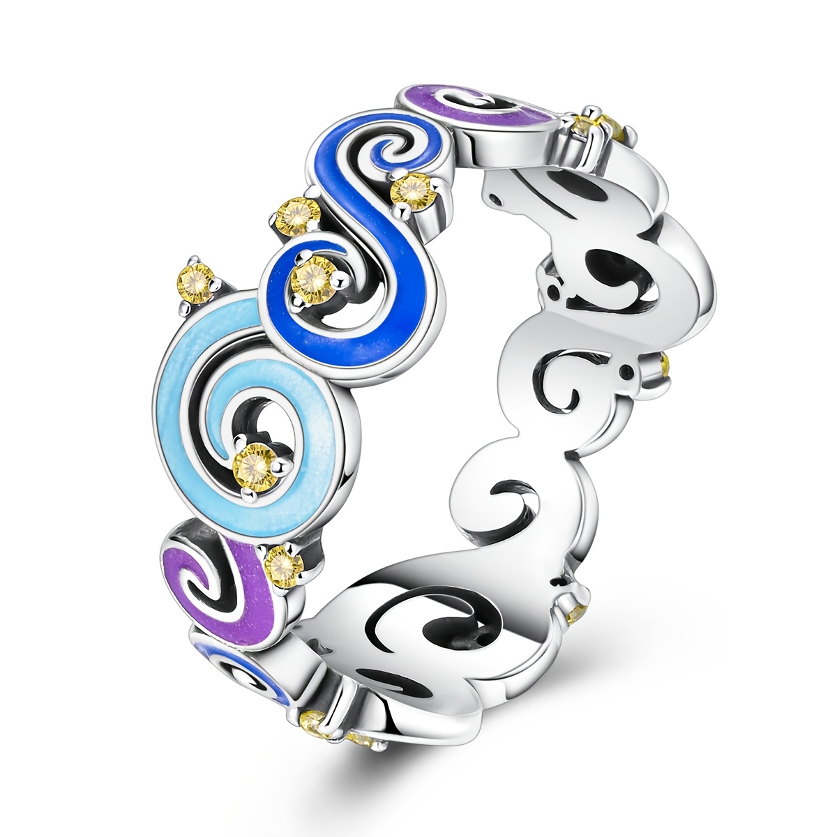 Women's Starry Night Silvery Color Ring, Elegant Gift